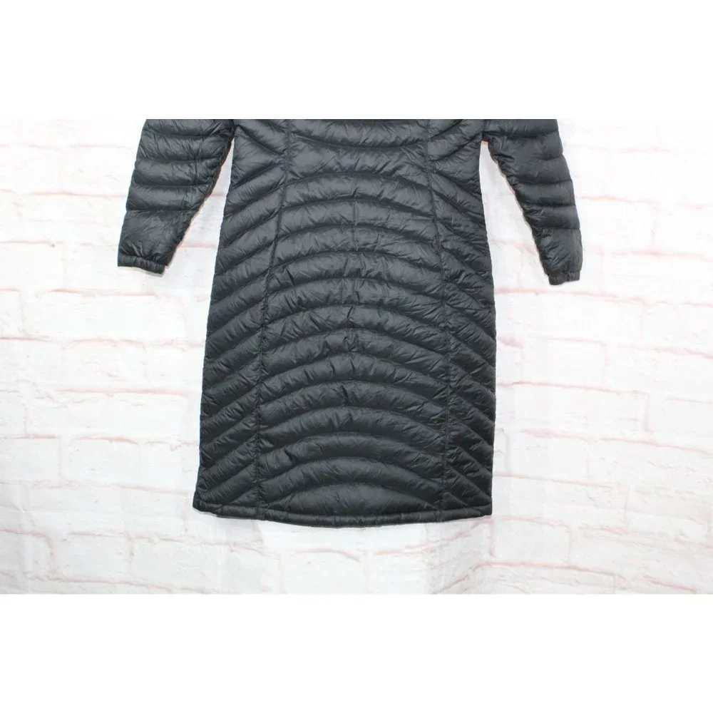 LL Bean Black Nylon Zip Hooded Ultralight Long Down Hooded Coat Size XS - Picture 6 of 12